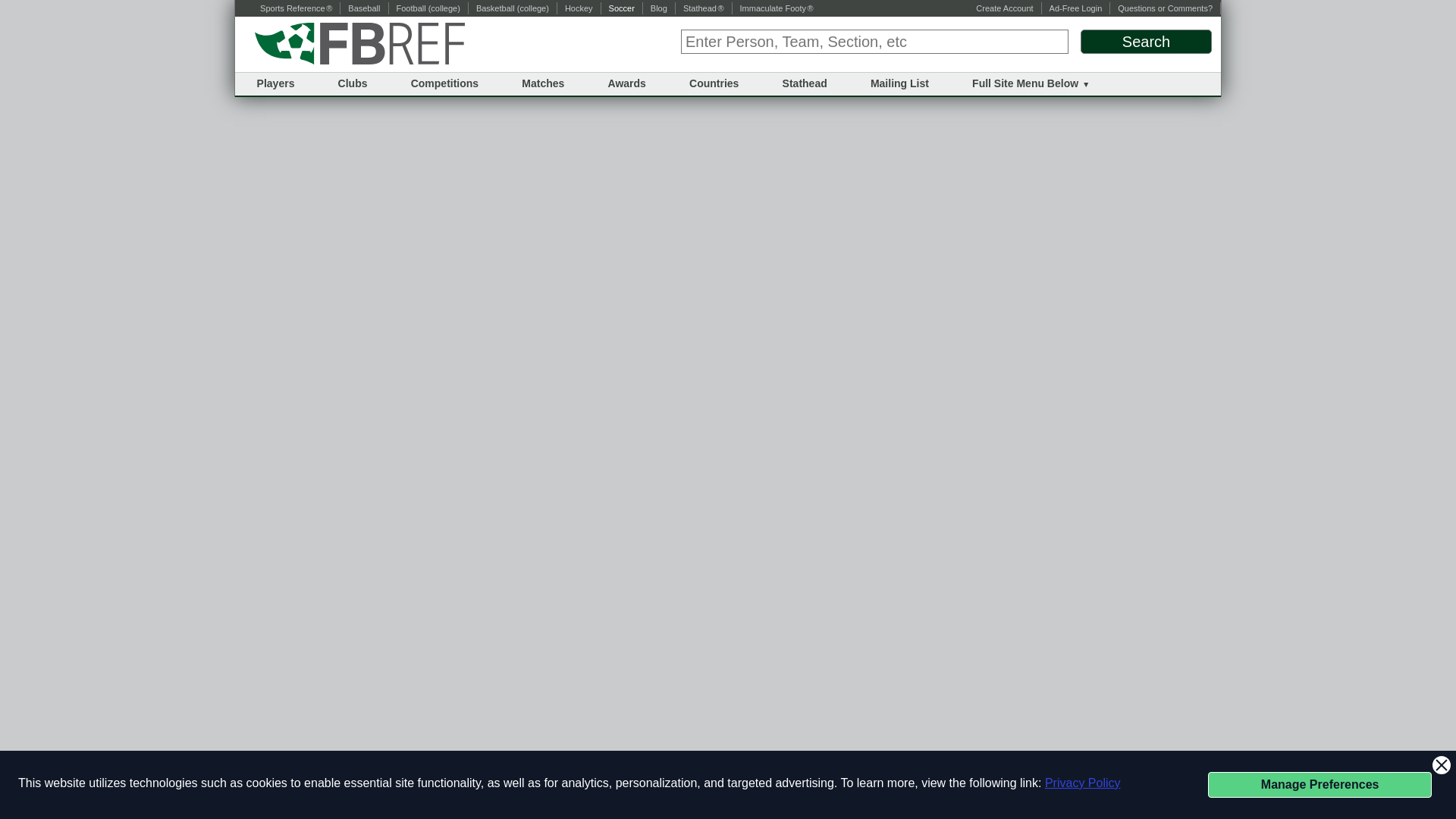 website screenshot of https://fbref.com/en/