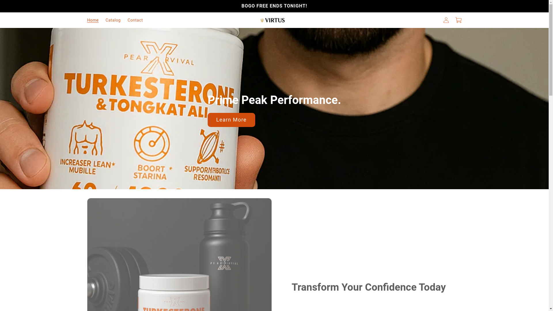 website screenshot of https://virtussupplement.com/
