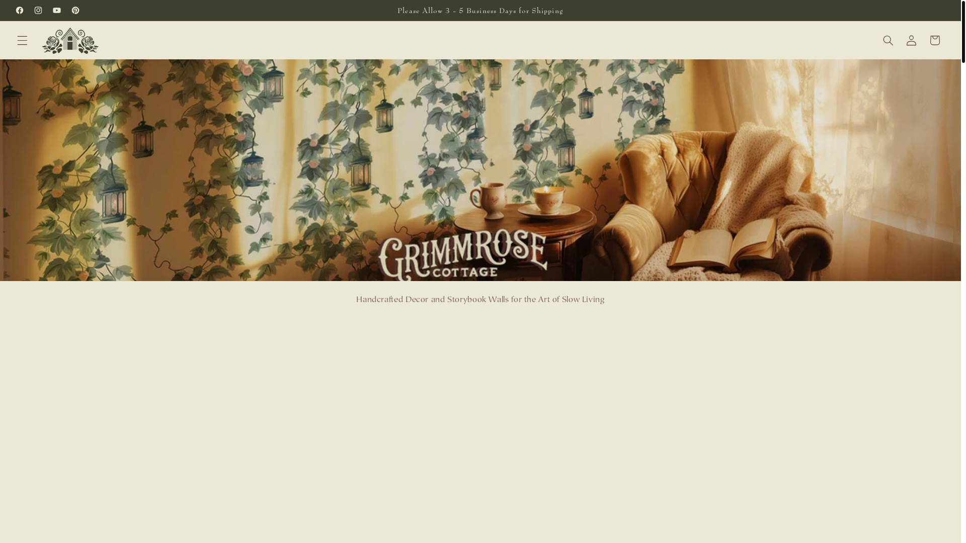 website screenshot of https://grimmrosecottage.ca/