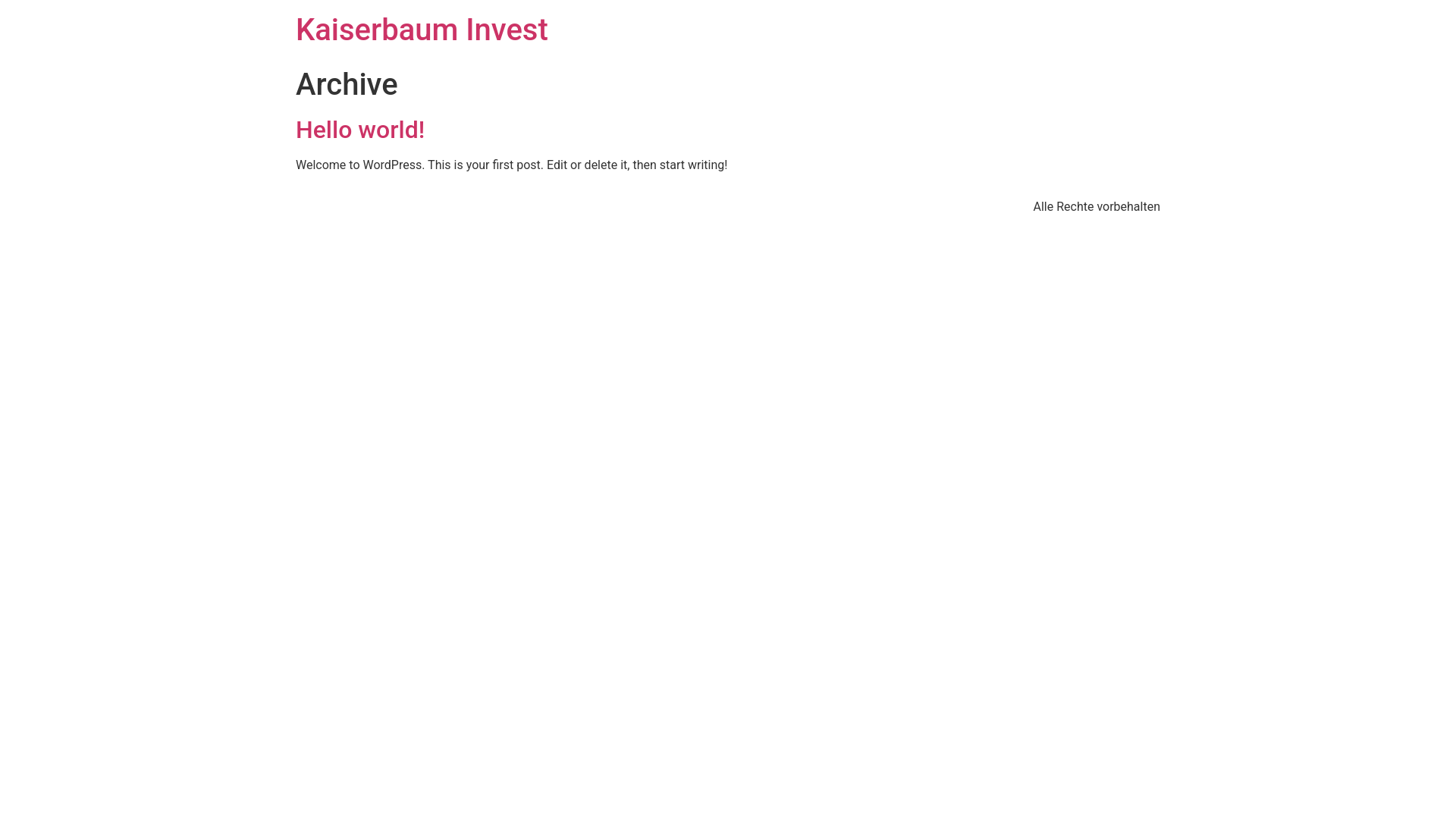 website screenshot of https://kaiserbaum-invest.de/