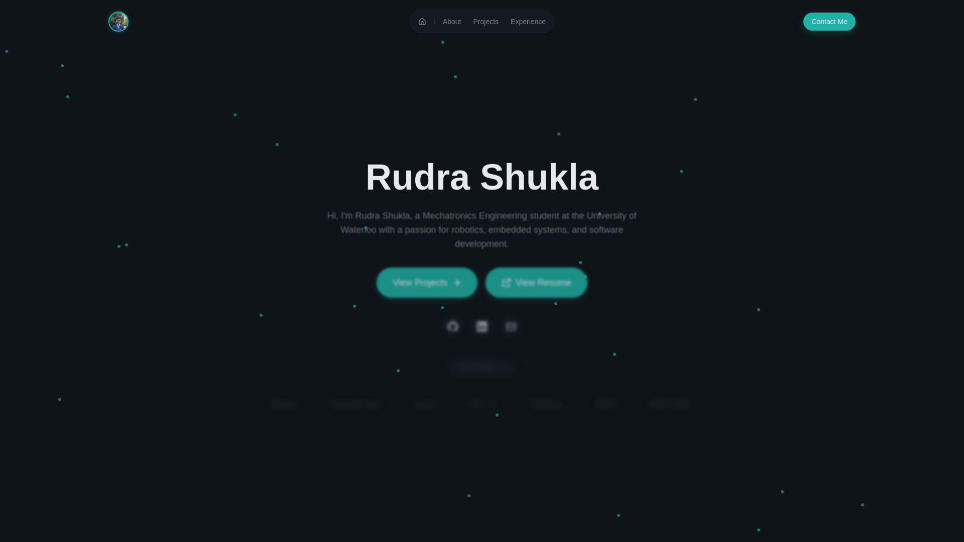 website screenshot of https://rudrashukla.ca/