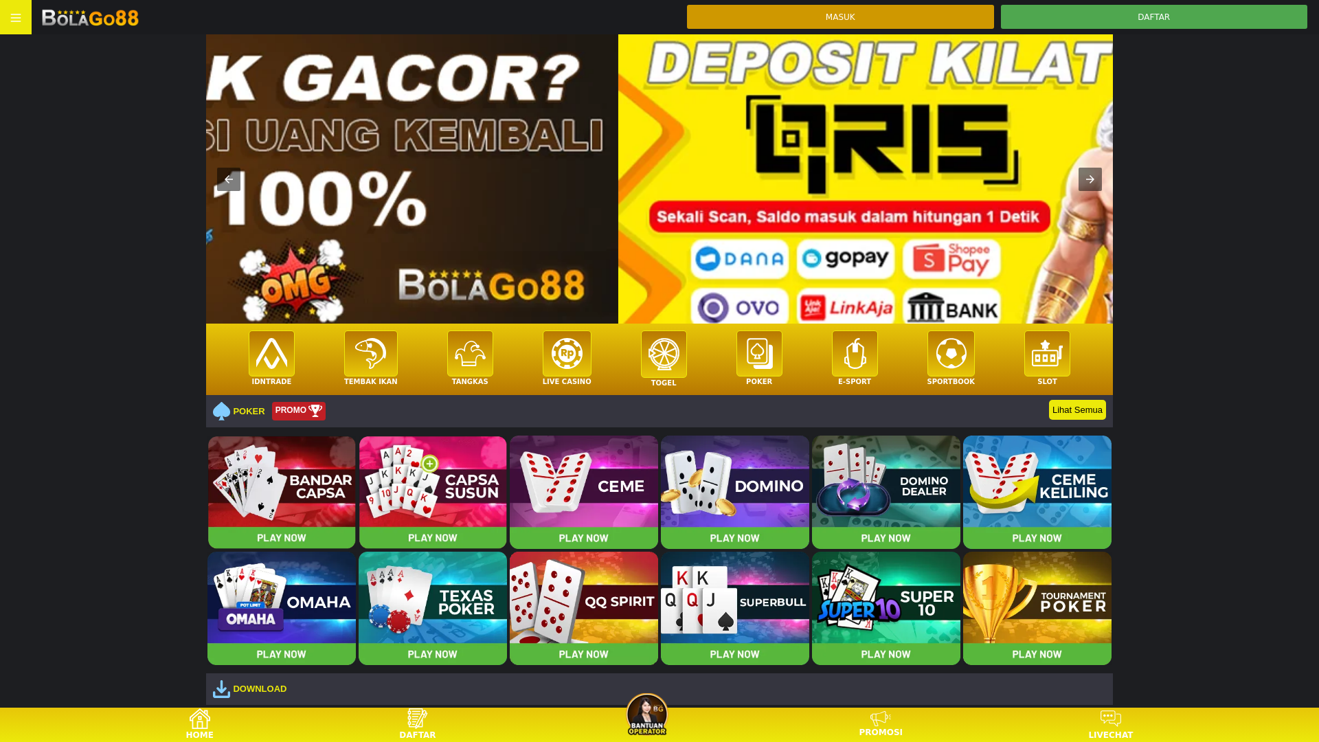 website screenshot of https://bolago88arcade.pages.dev/