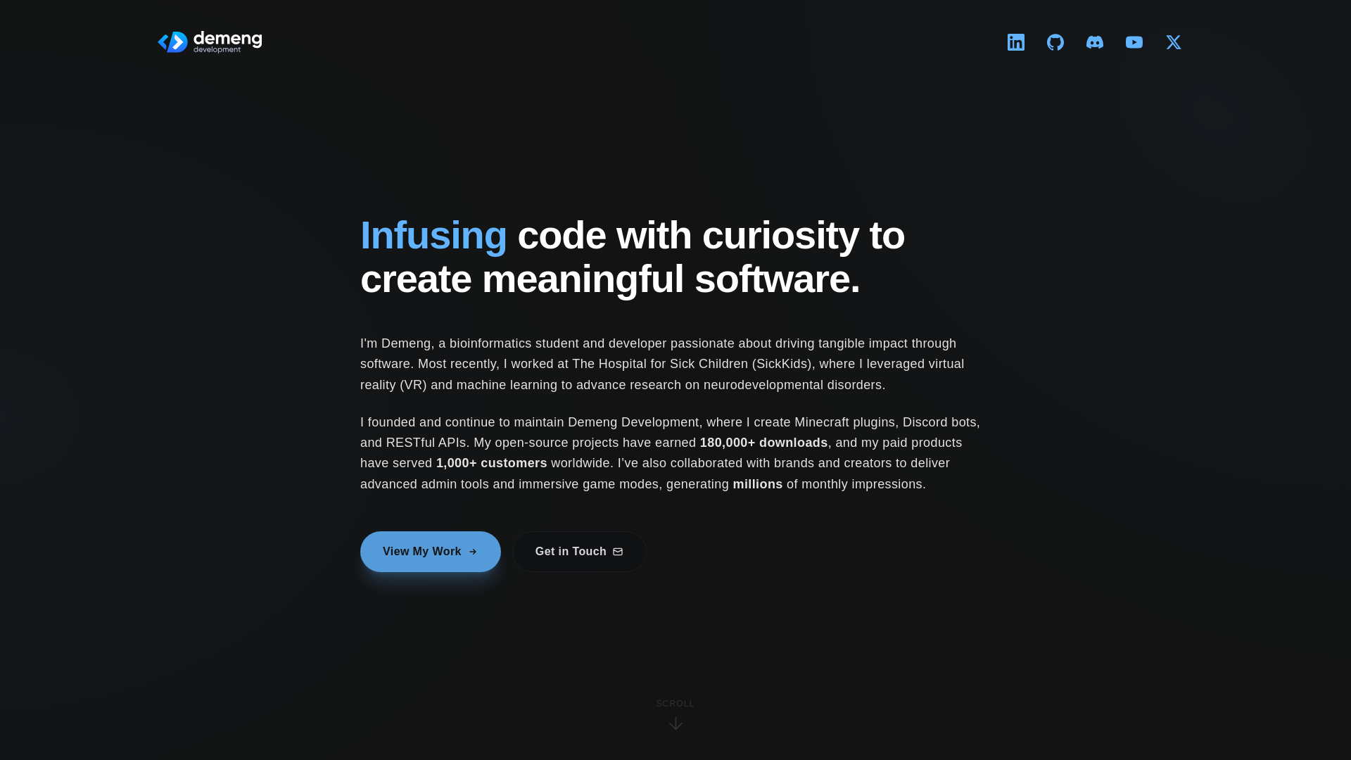 website screenshot of https://demeng.pages.dev/