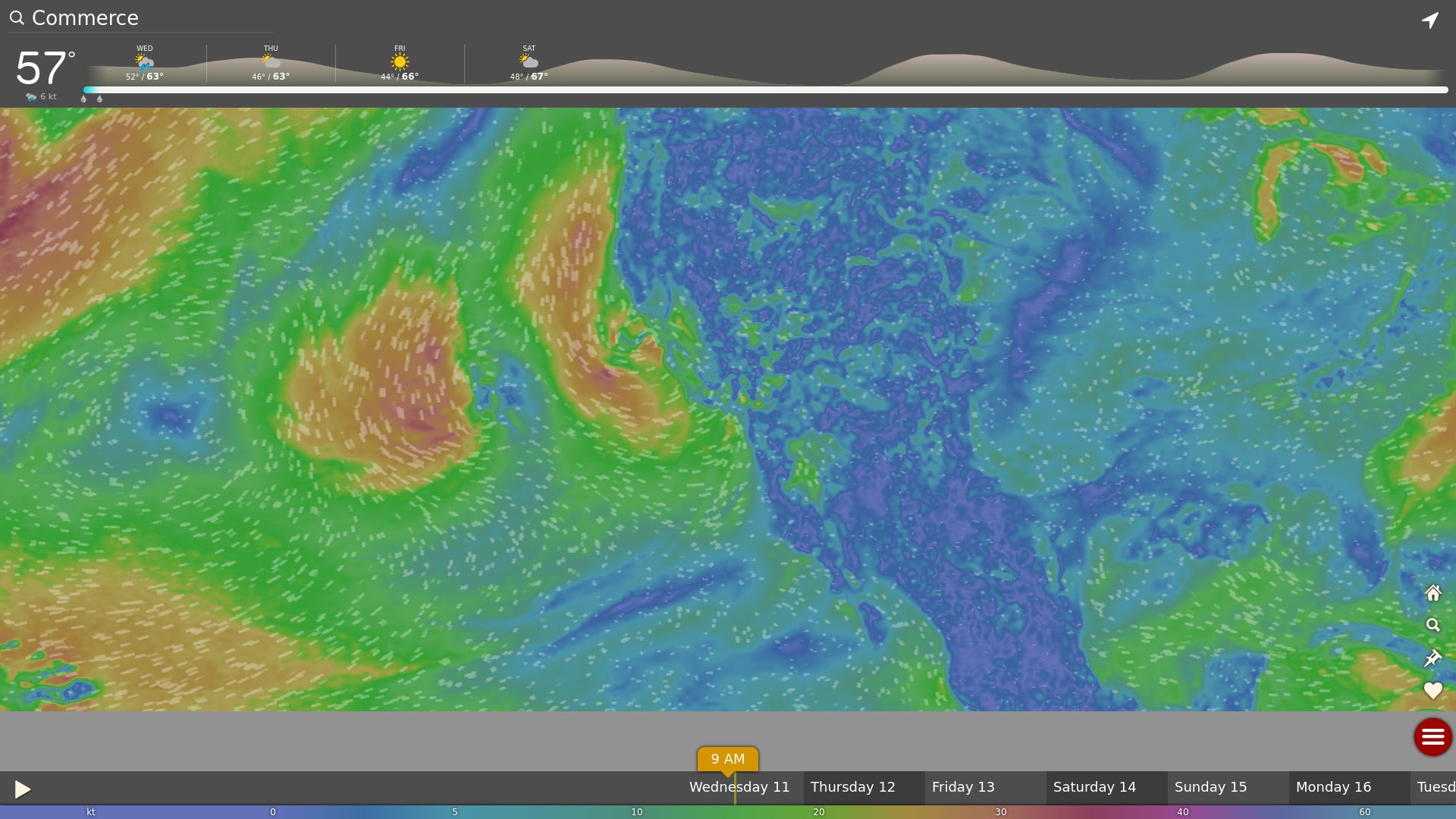 website screenshot of https://windy.com/