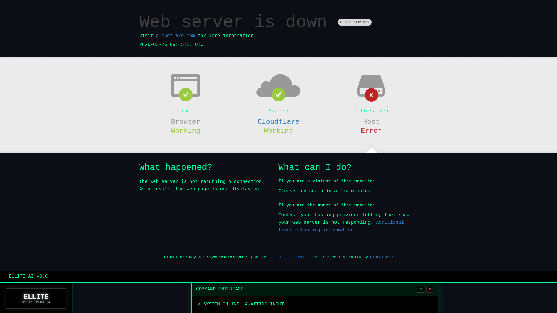 website screenshot of https://ellites.tech/