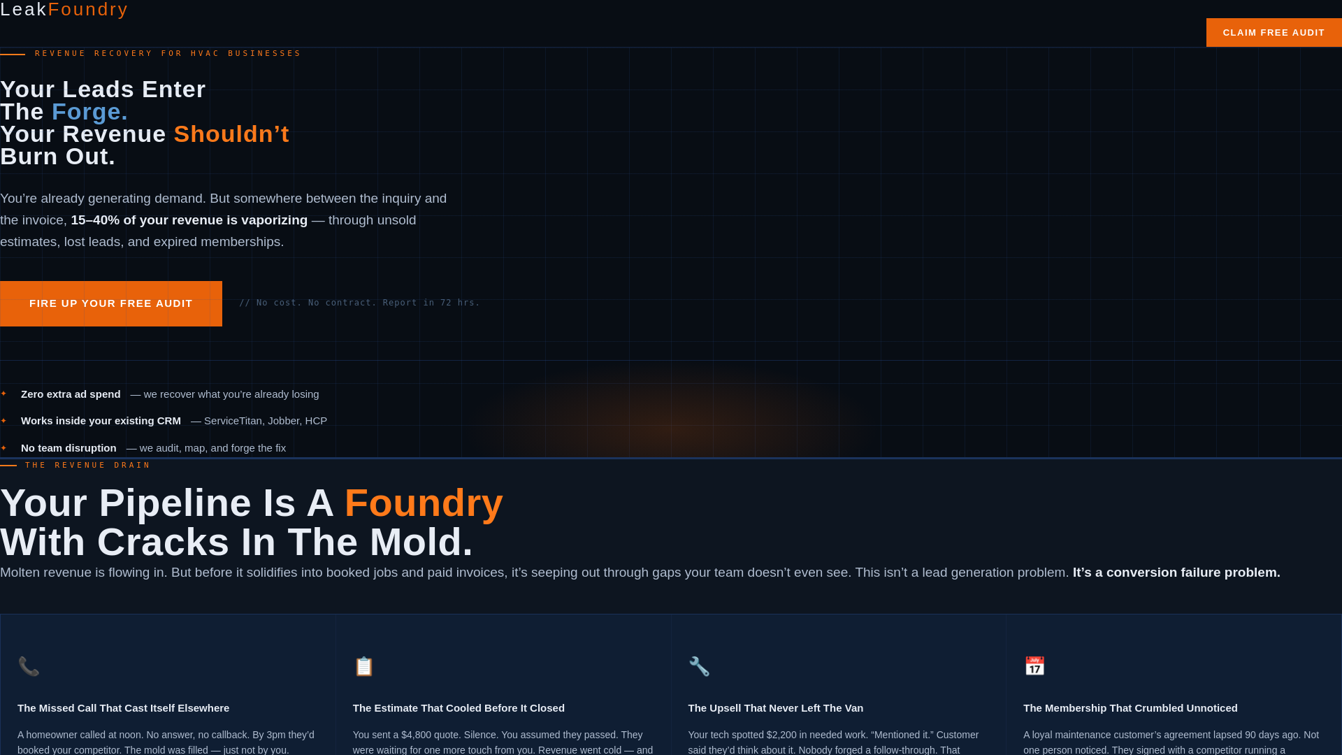 website screenshot of https://leakfoundry.shop/