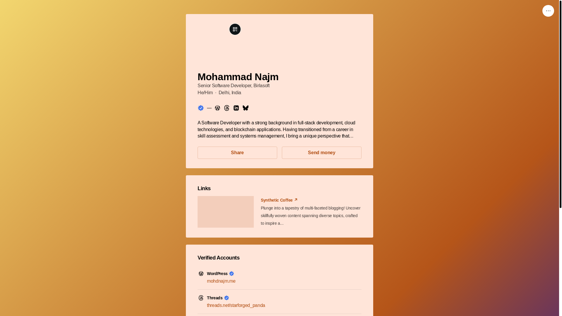 website screenshot of https://mohdnajm.bio/