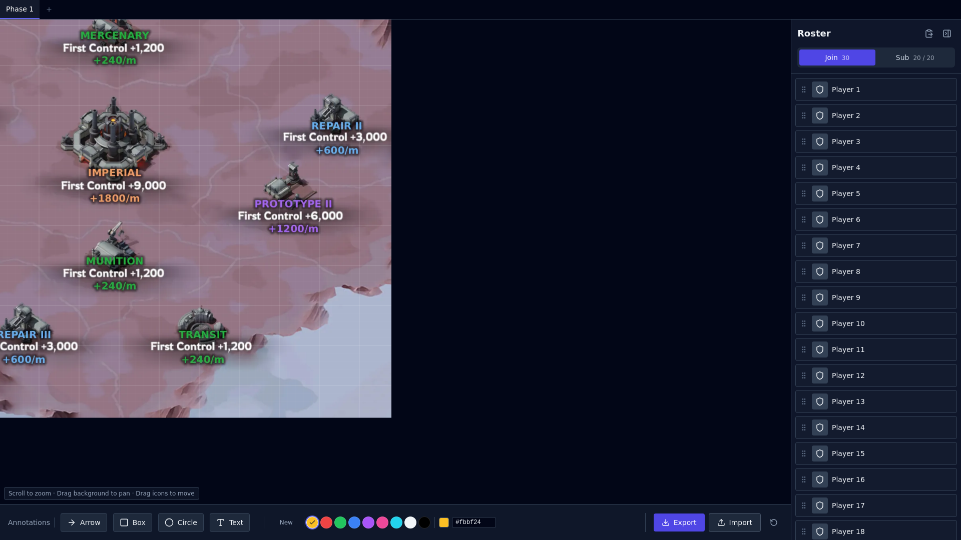 website screenshot of https://wos-foundry-planner.co.uk/
