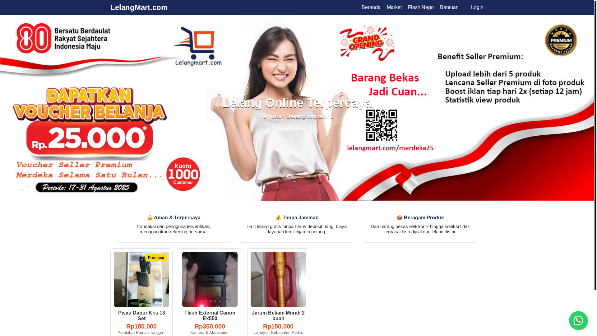 website screenshot of https://lelangmart.id/