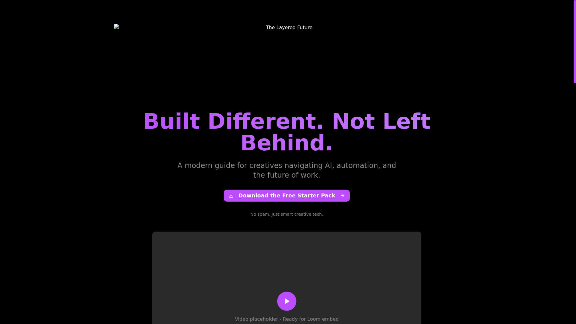 website screenshot of https://layered-future-landing.pages.dev/