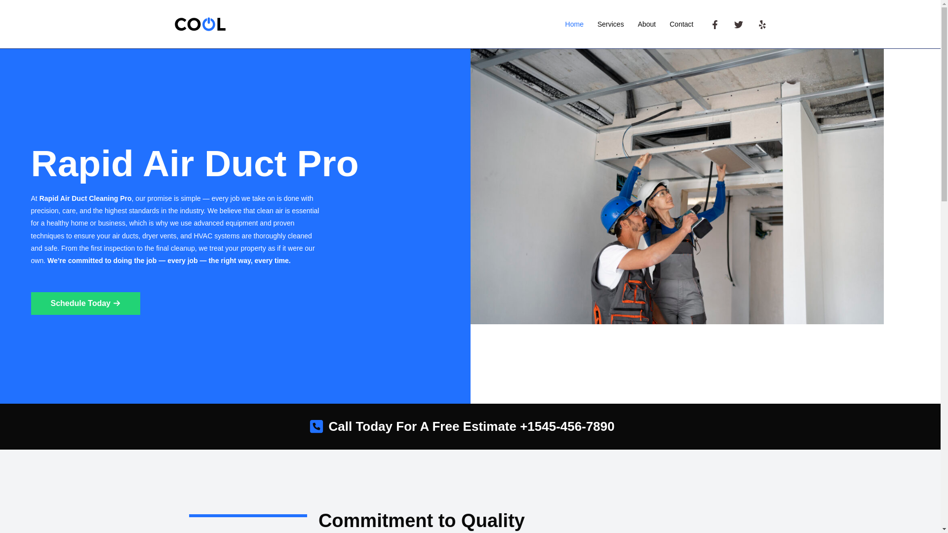 website screenshot of https://rapidairductpro.site/