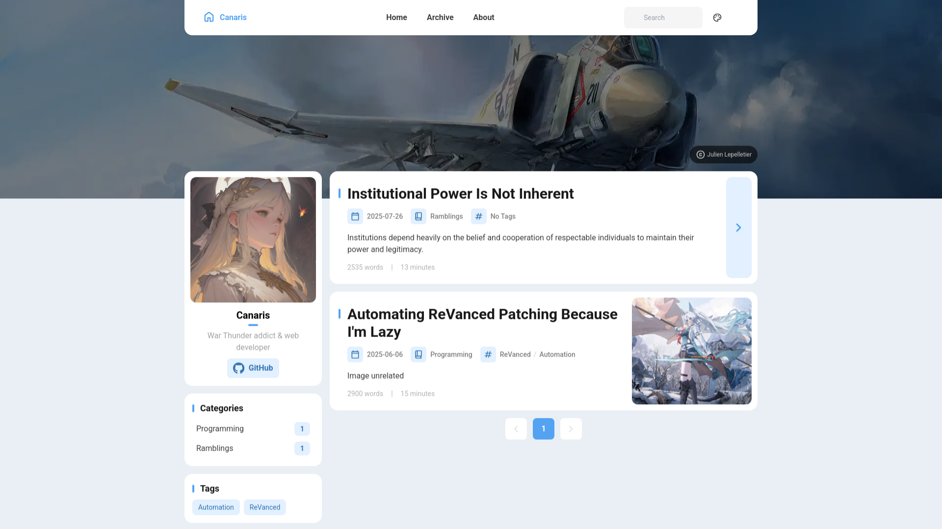 website screenshot of https://canaris.pages.dev/