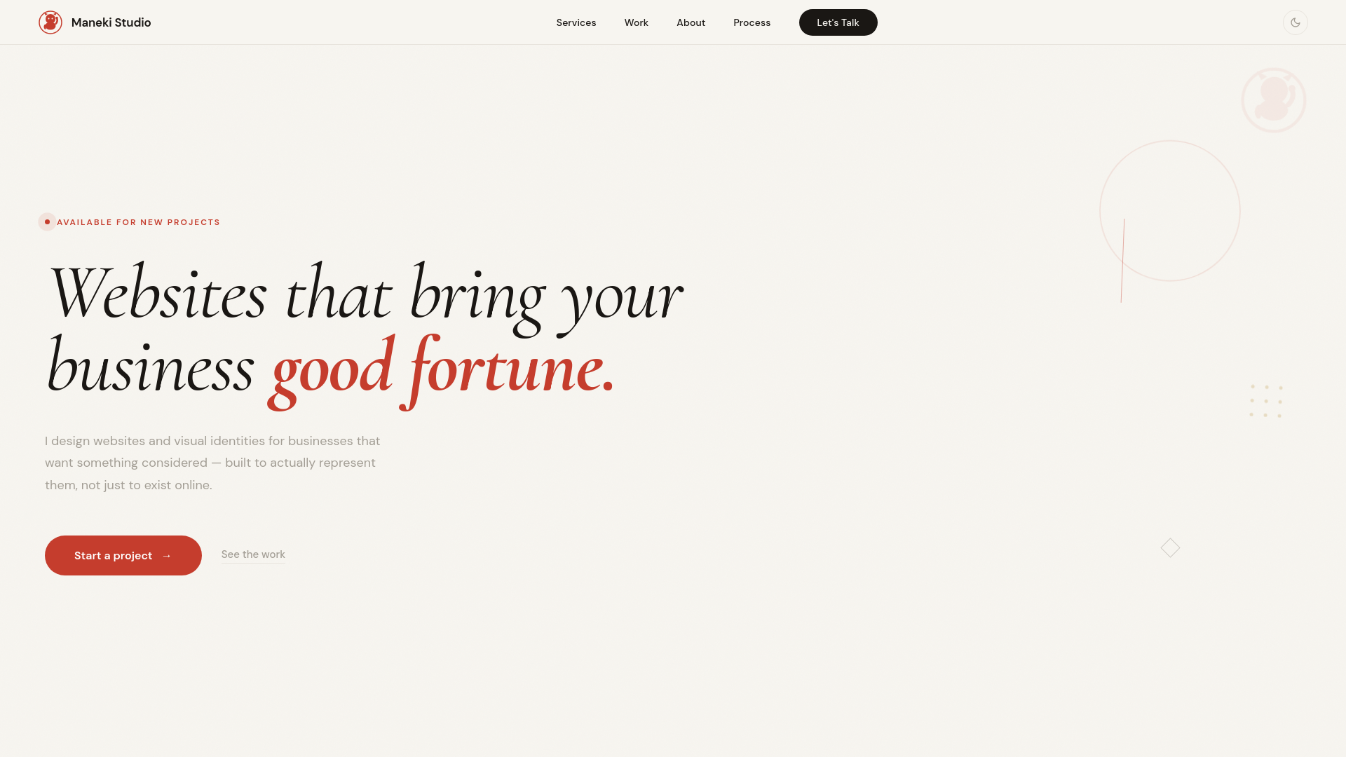 website screenshot of https://maneki-c80.pages.dev/