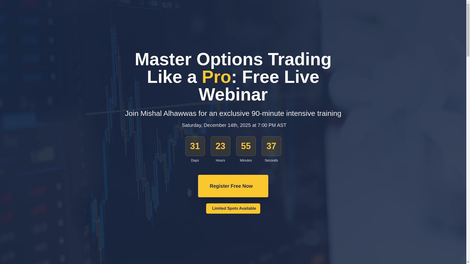 website screenshot of https://optionstraining.sa/