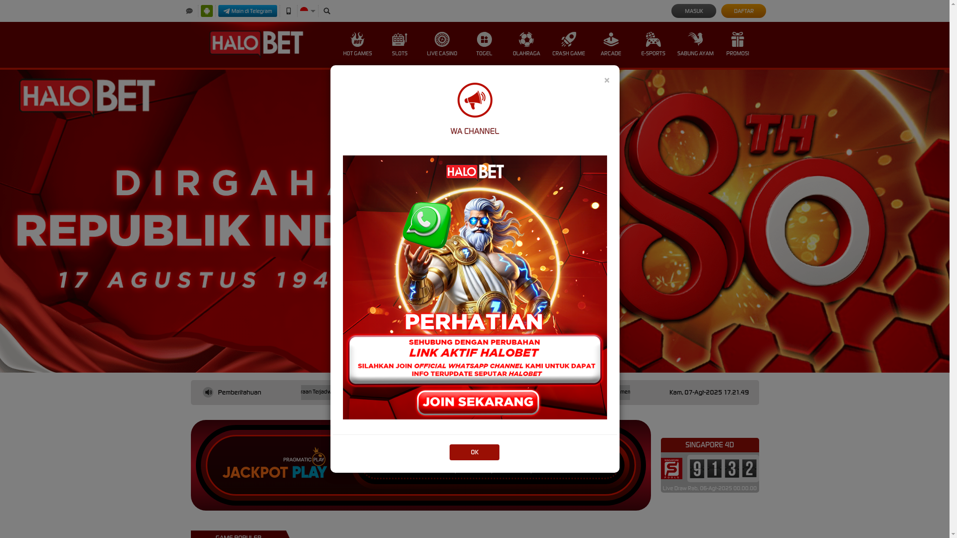 website screenshot of https://halobet-so.click/