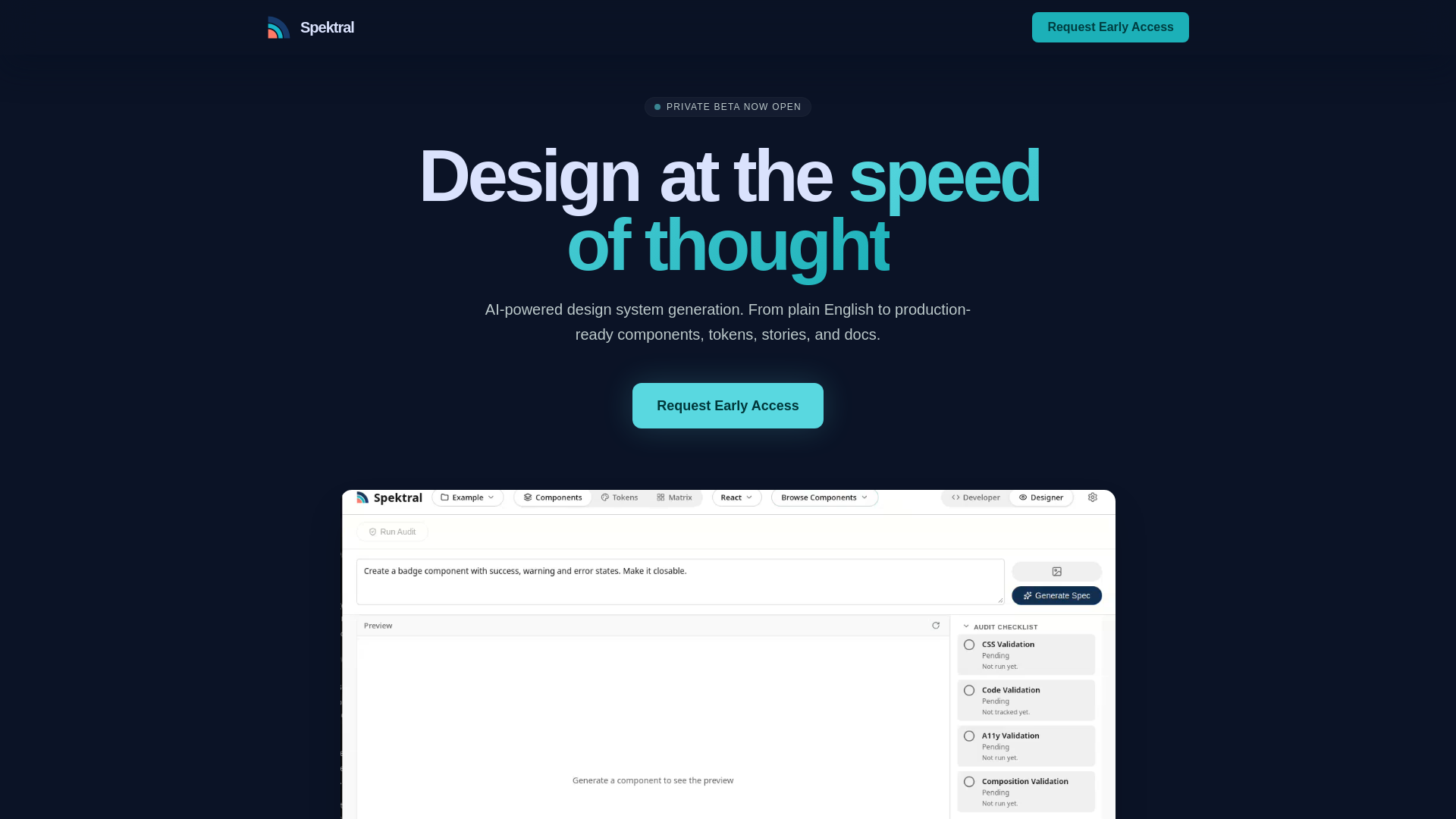 website screenshot of https://spektral.design
