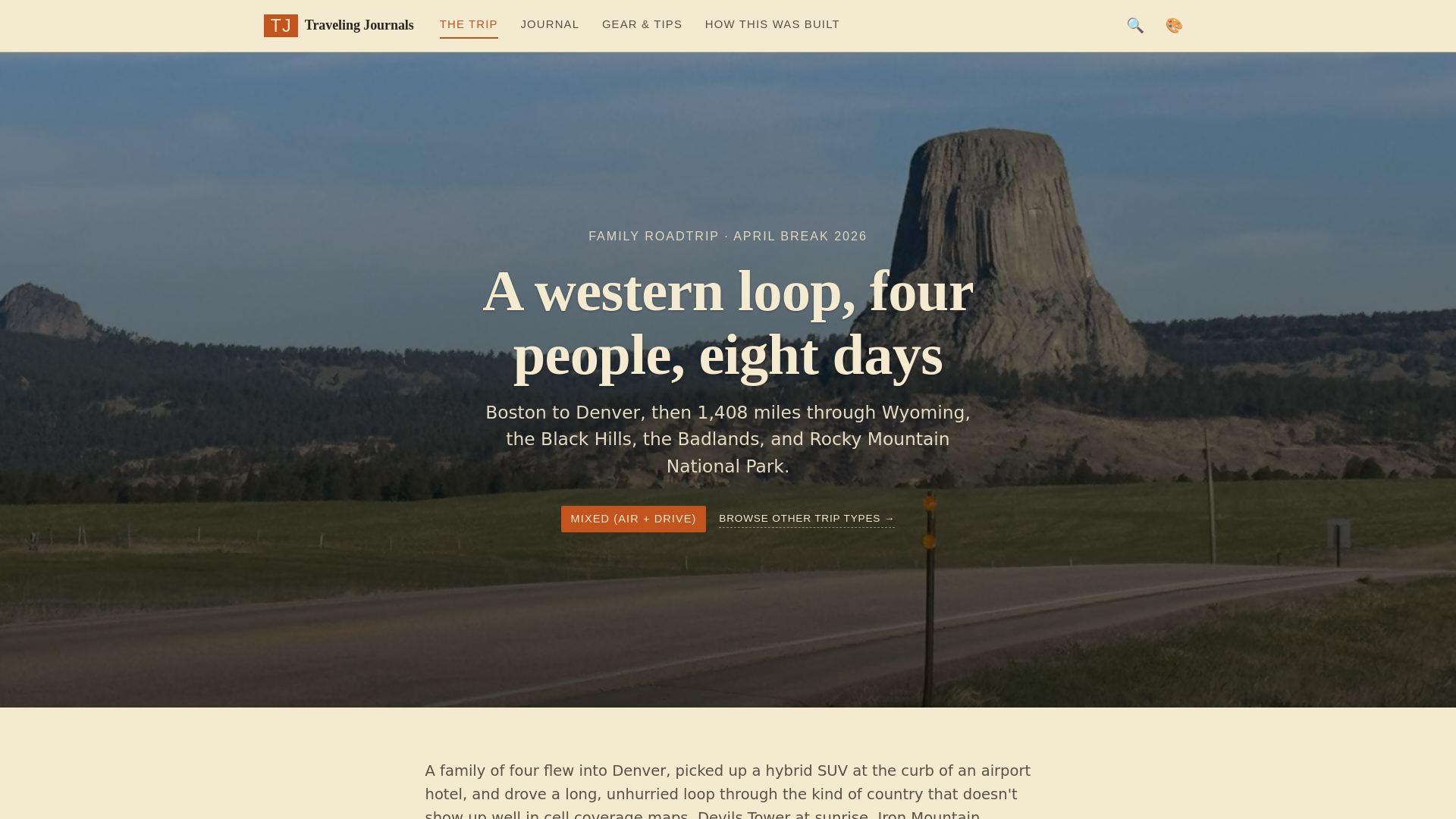 website screenshot of https://traveling-journals.pages.dev/