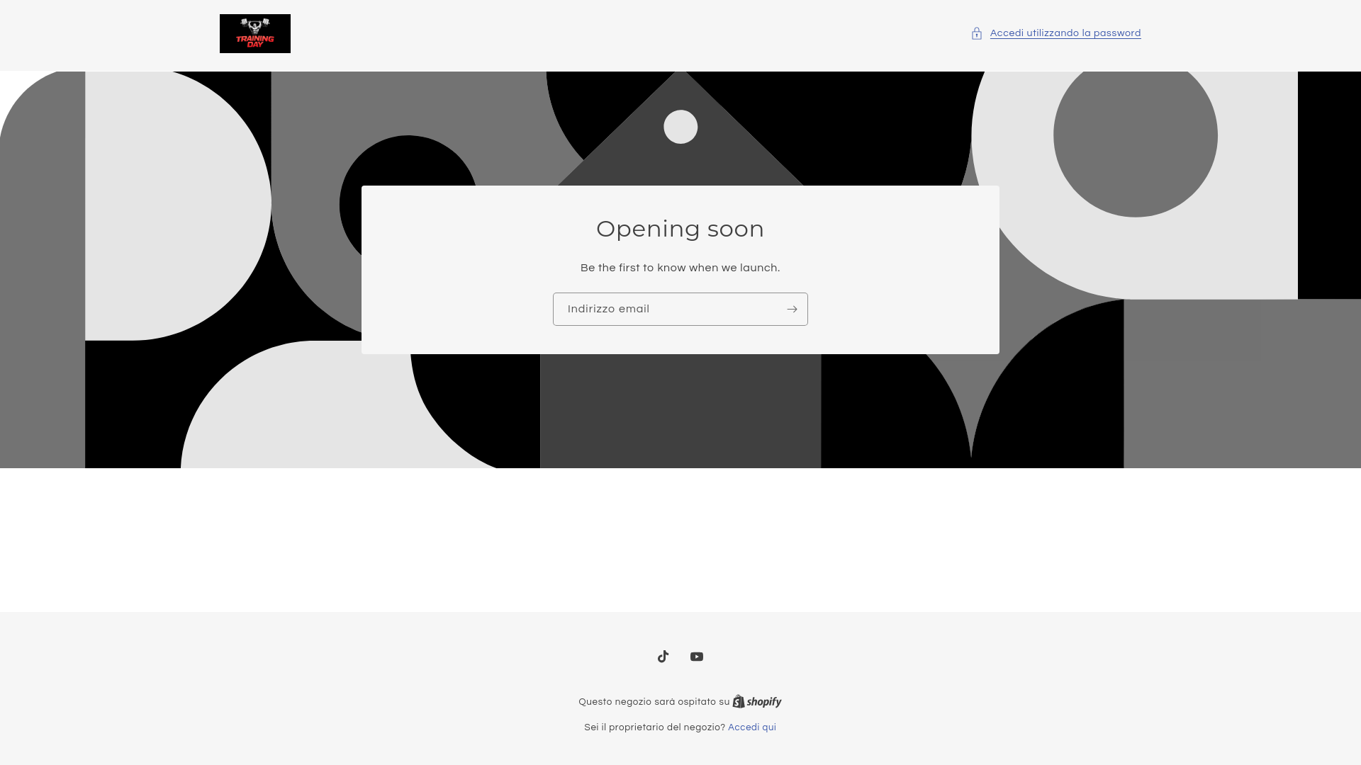 website screenshot of https://trainingday.store/