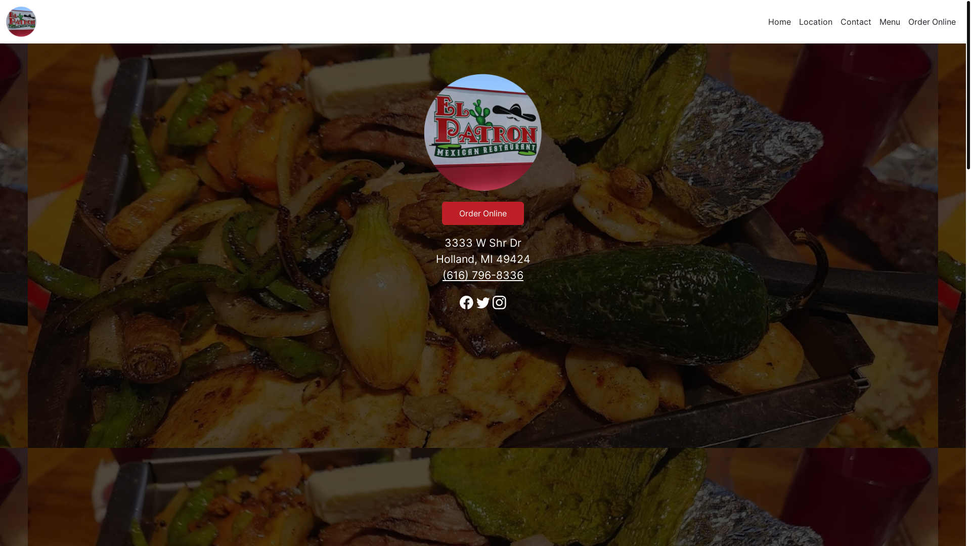 website screenshot of https://elpatronrestauranthollandmi.com/