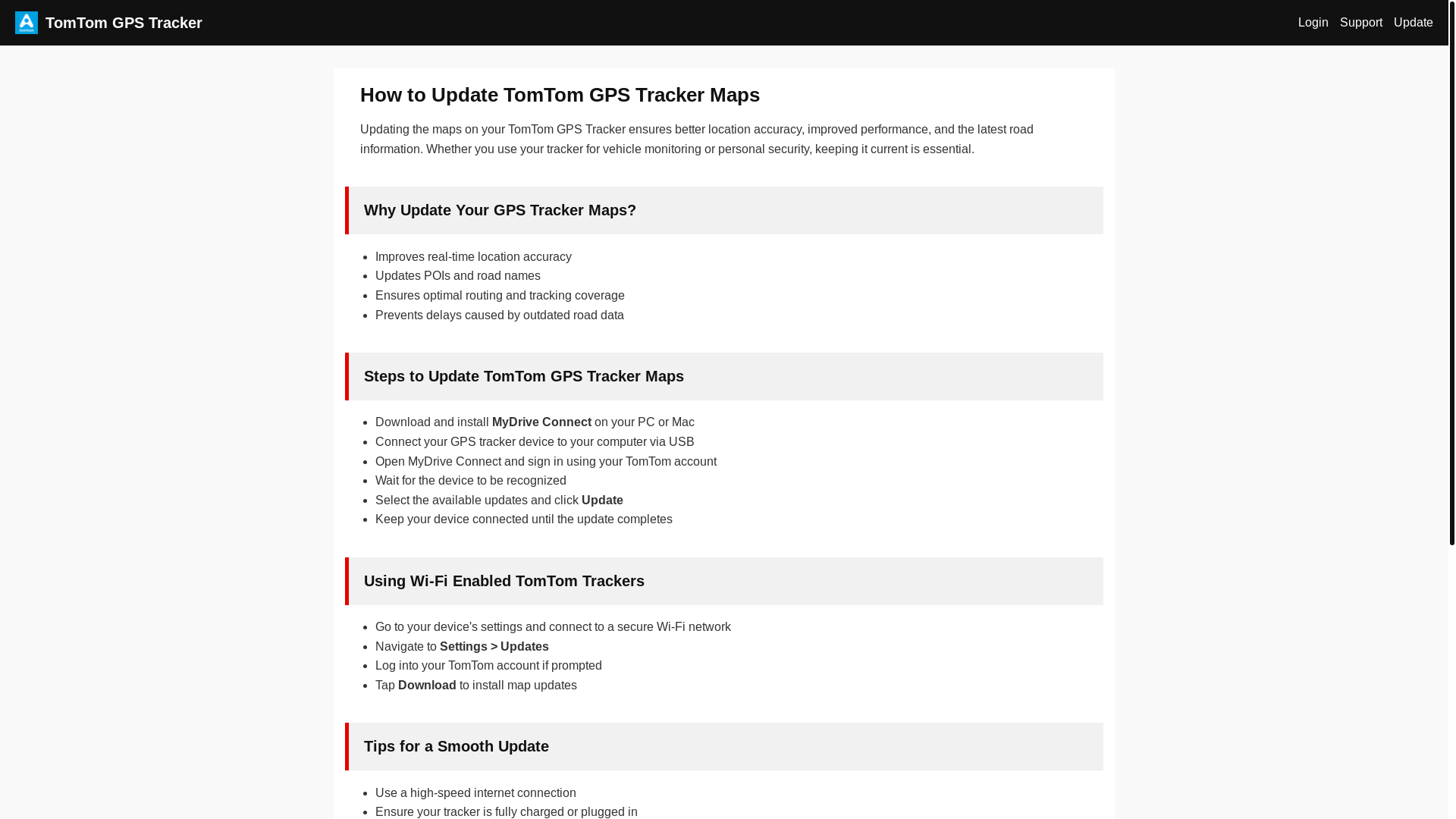 website screenshot of https://tomtom-gps-tracker.pages.dev/