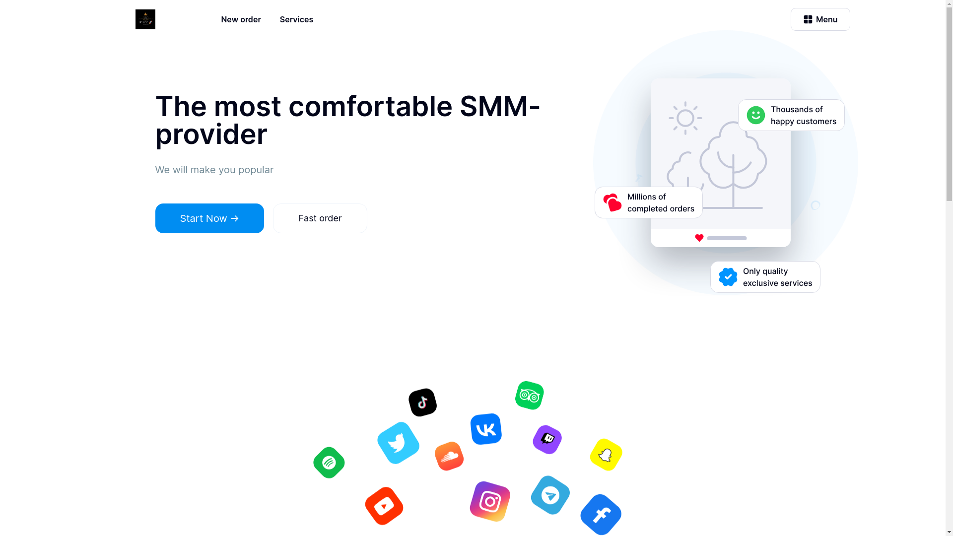 website screenshot of https://spacemarketingsmm.co.in/