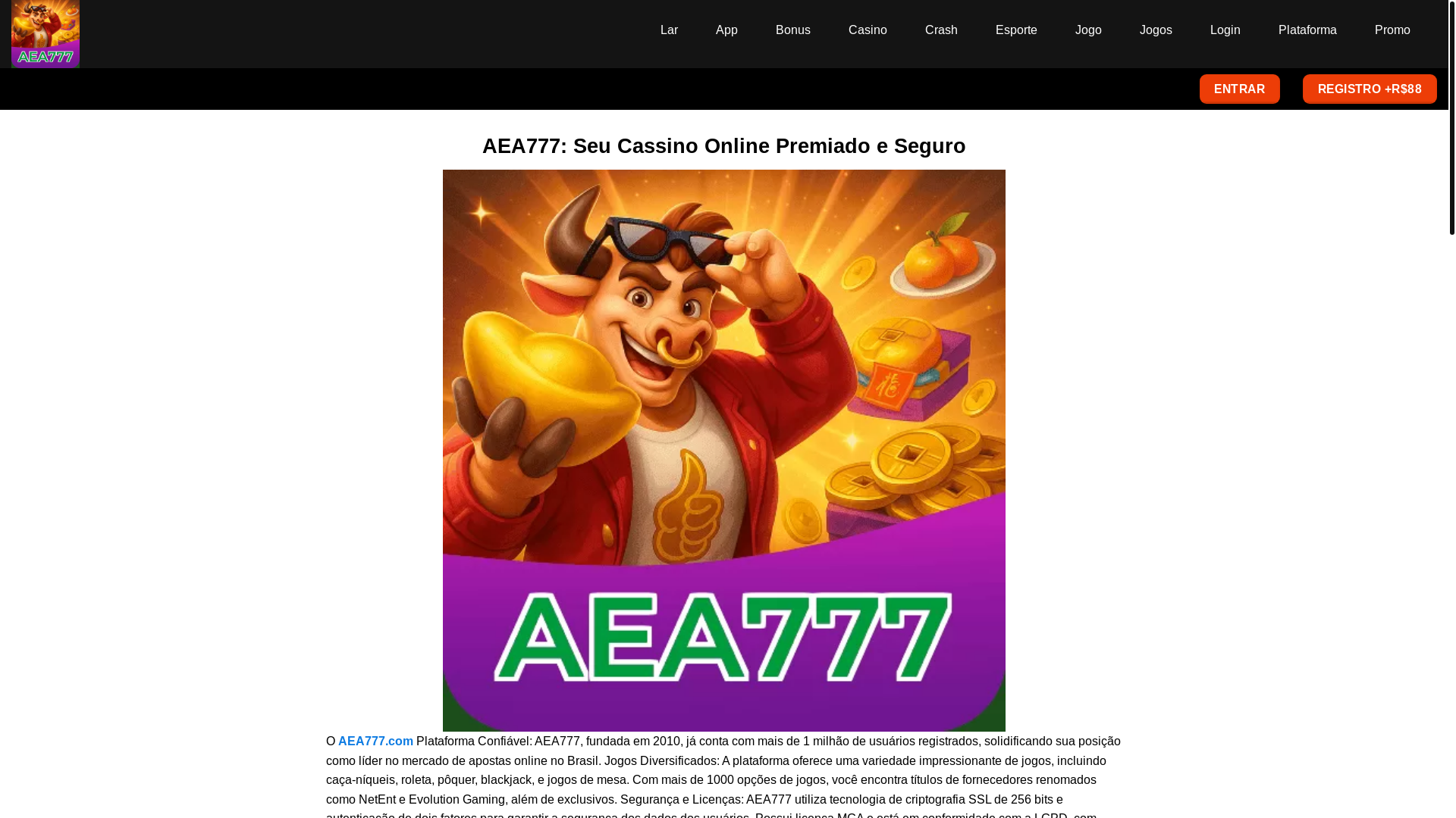 website screenshot of https://aea777b.com/