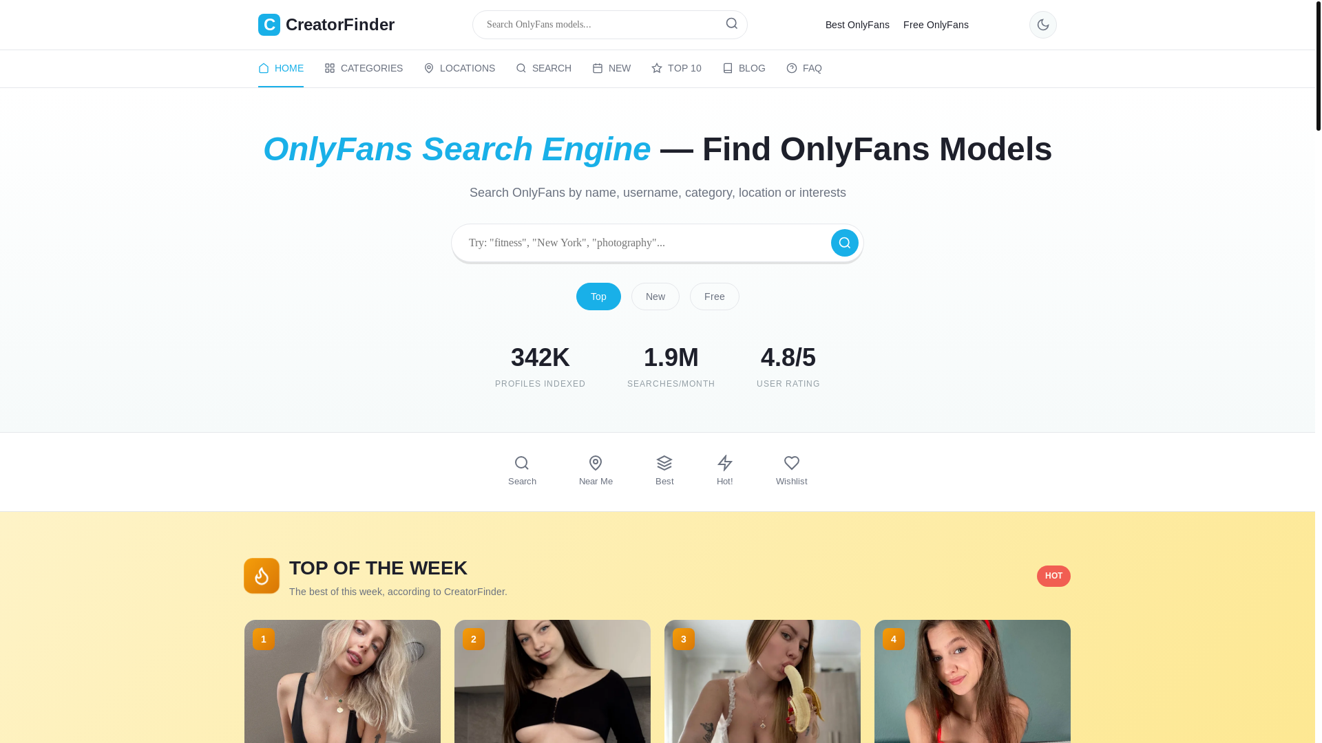 website screenshot of https://onlycreatorfinder.com/