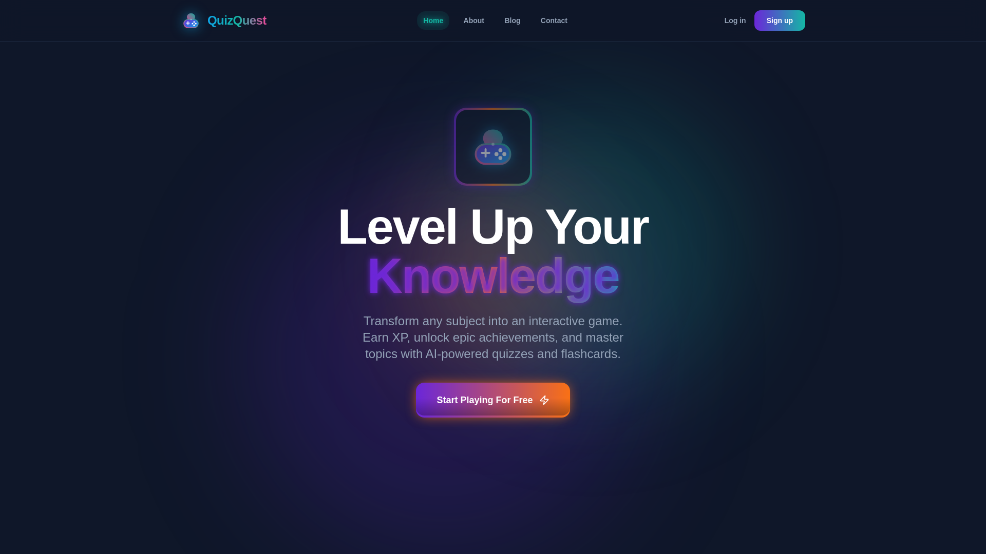 website screenshot of https://quizquest.pro/