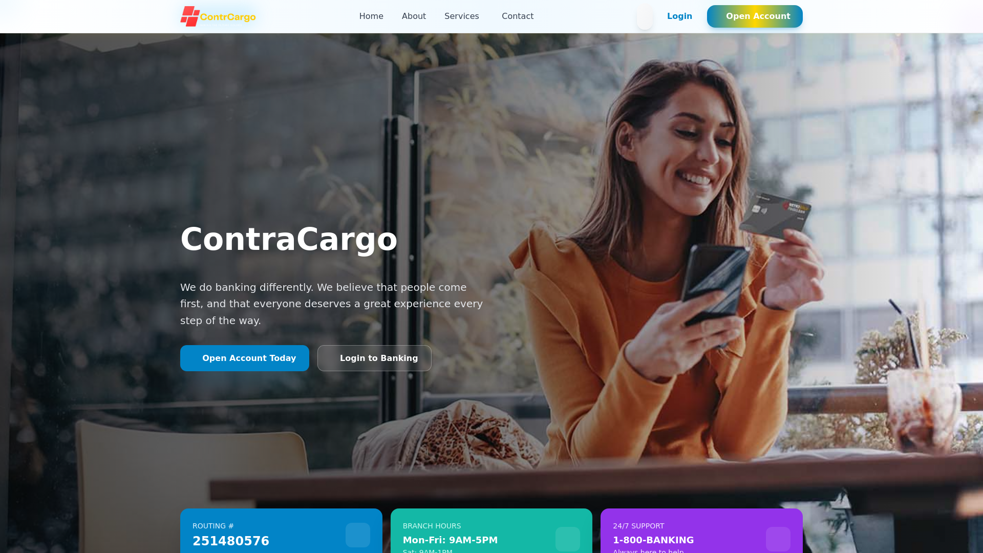 website screenshot of http://www.contracargo.online.meridiancapitalbank.click/