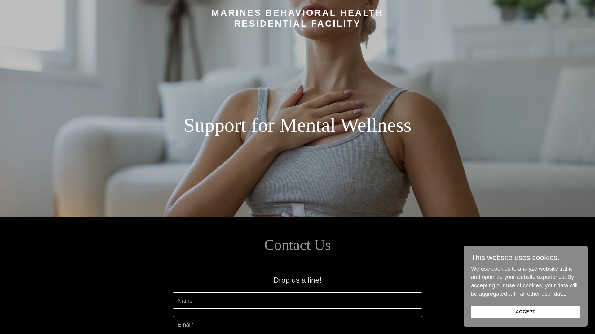 website screenshot of https://marinesbehavioralhealth.net/