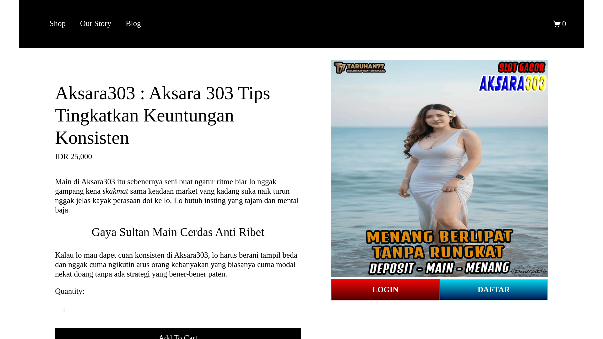 website screenshot of https://aksara303.net/