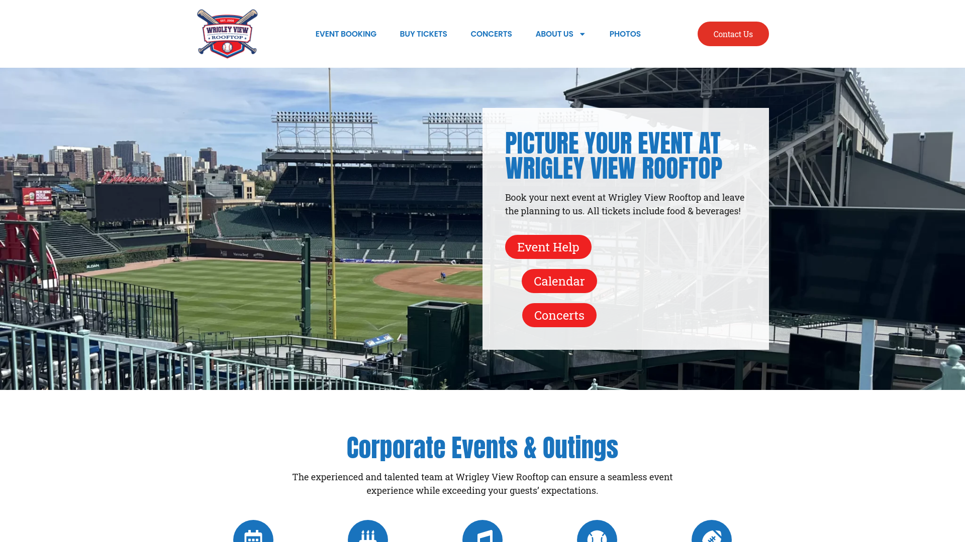 website screenshot of https://wrigleyeventpartners.com/