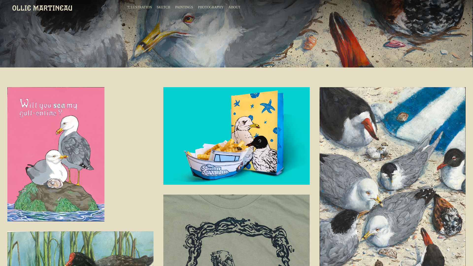 website screenshot of https://olliemartineau.com/