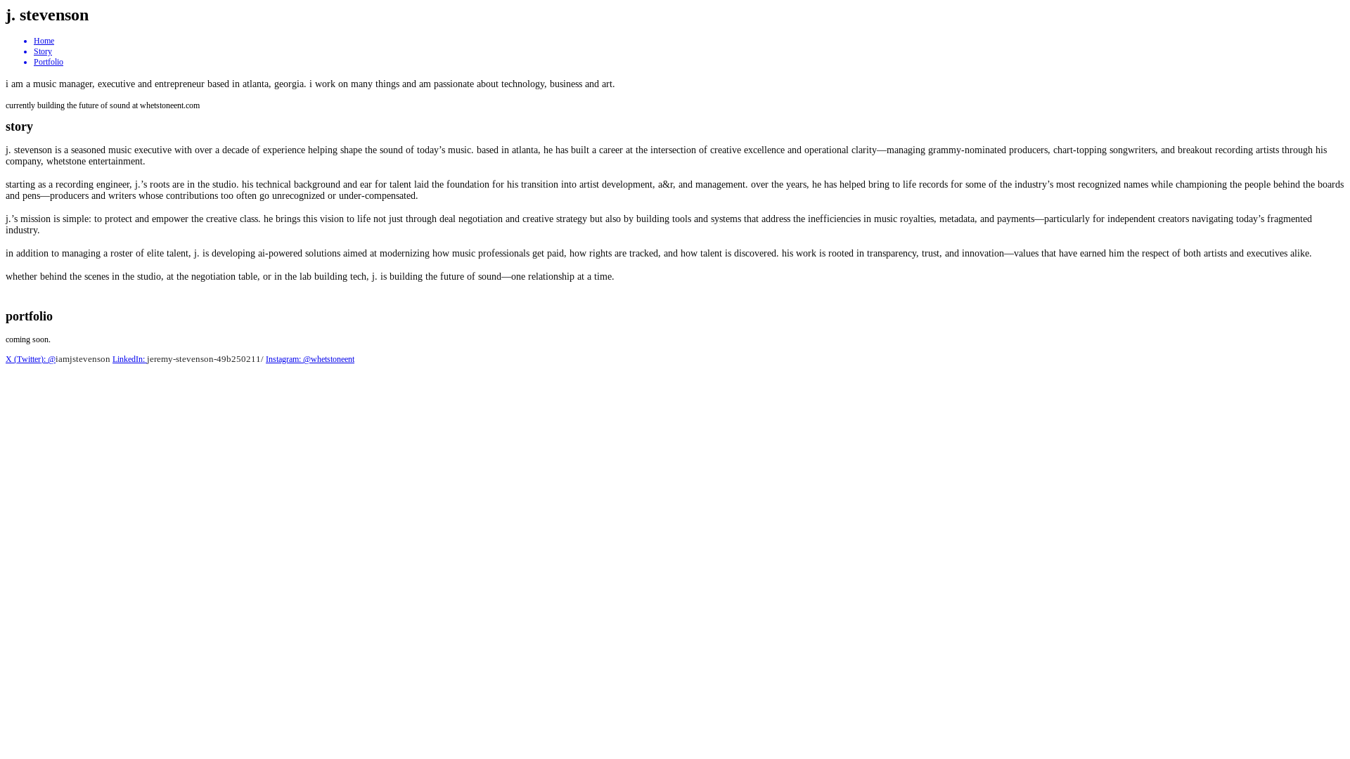 website screenshot of https://jeremystevenson.me/