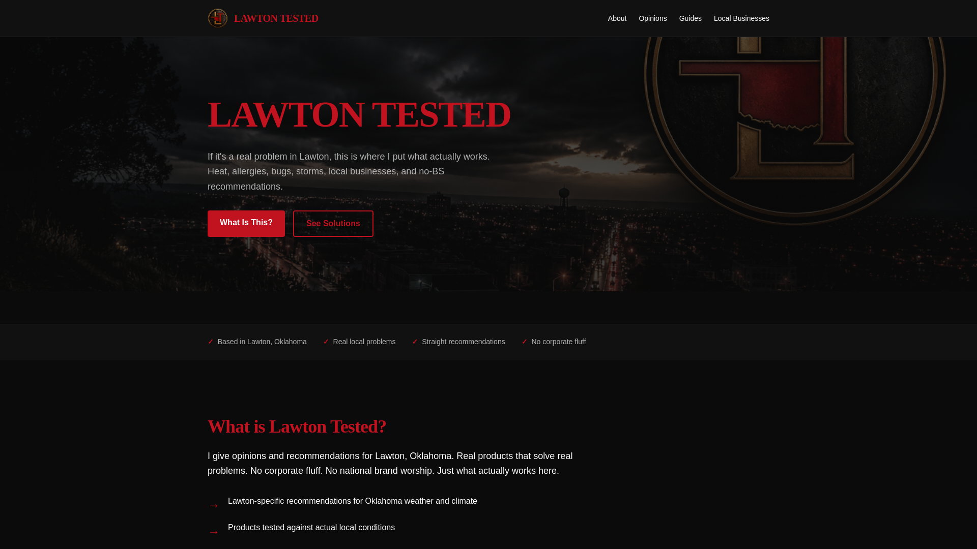 website screenshot of https://lawtontested.com/