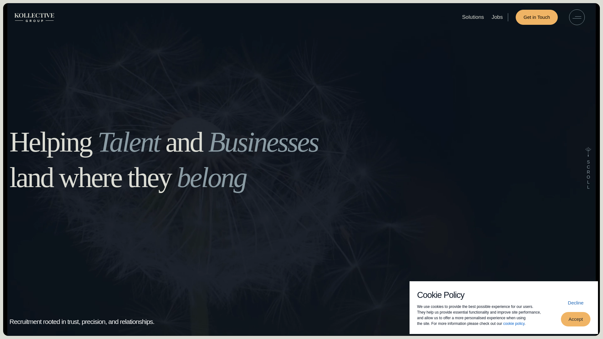 website screenshot of https://kollectiveplace.com