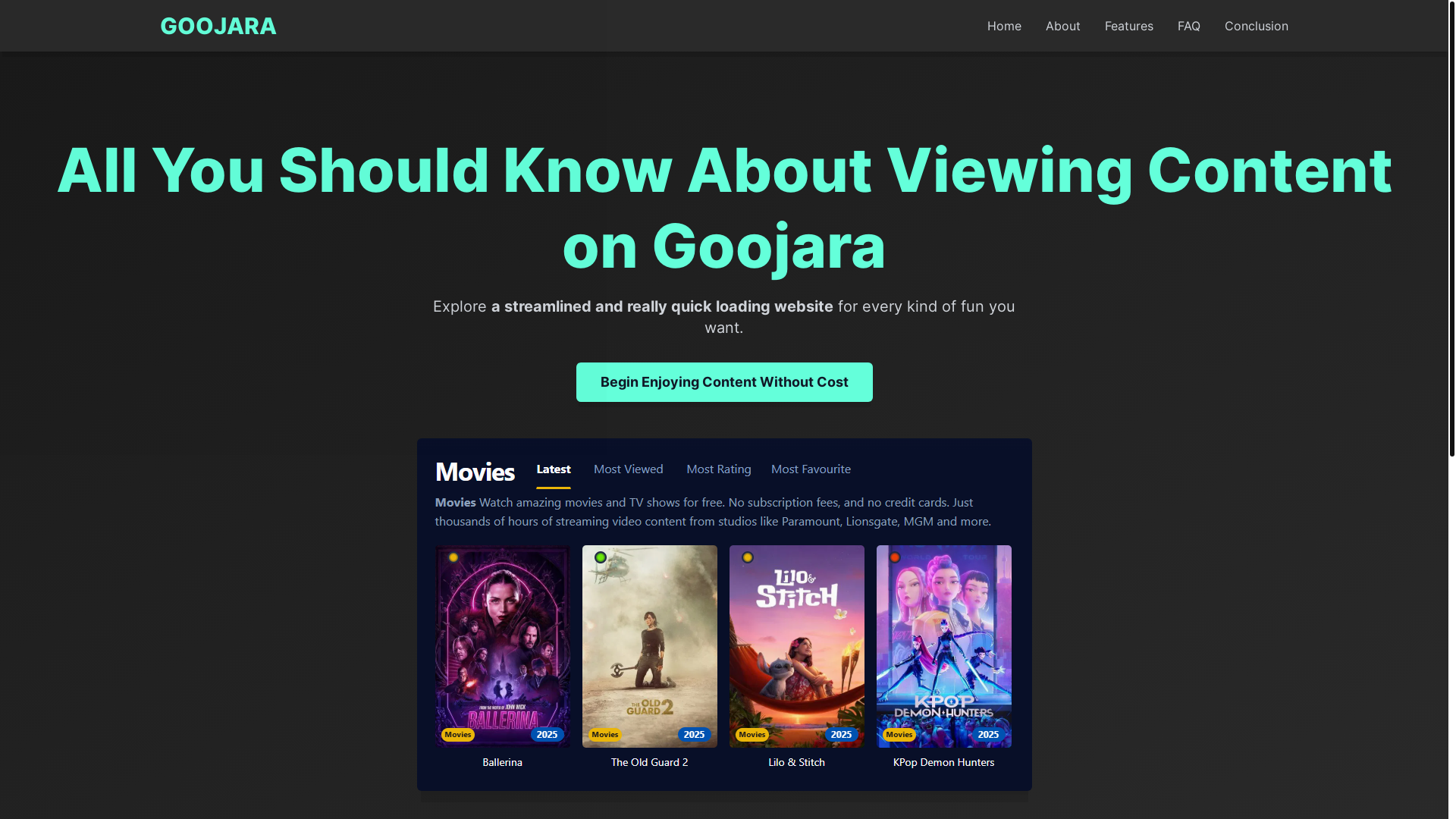 website screenshot of https://goojara-gqaz.pages.dev/