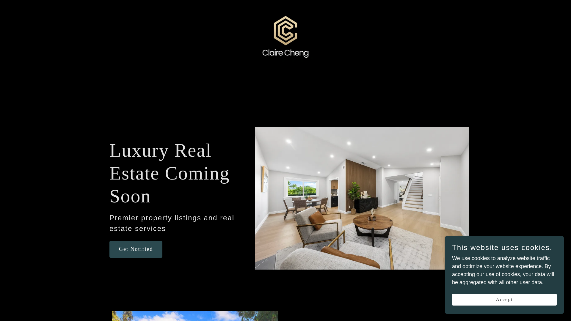 website screenshot of https://claireluxhomes.com