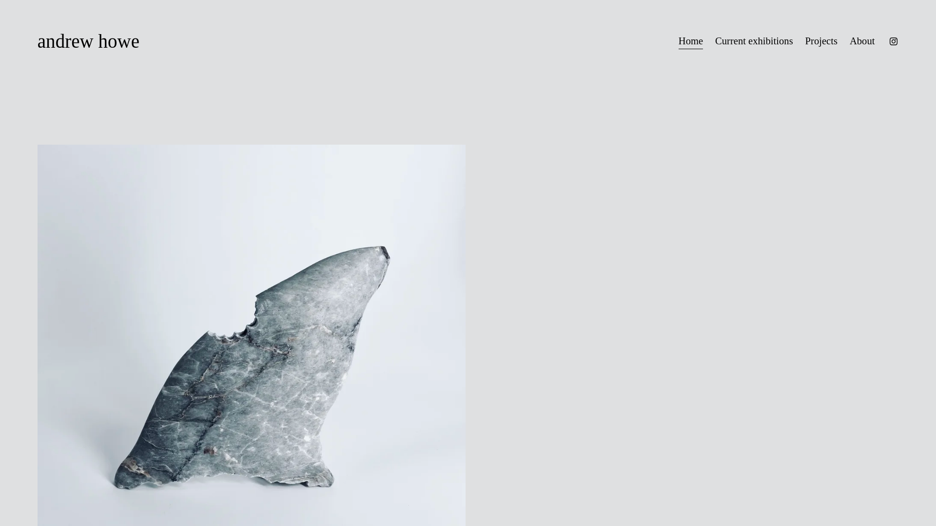 website screenshot of https://andrewhowesculpture.co.uk