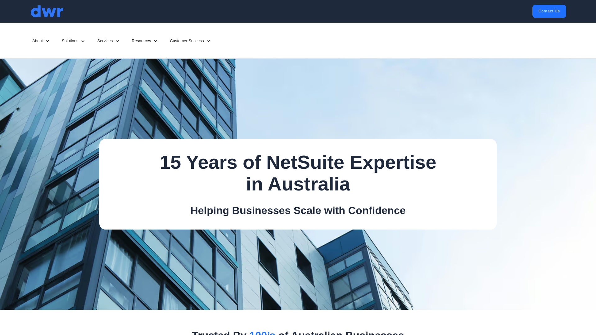 website screenshot of https://trusteddwr.com/