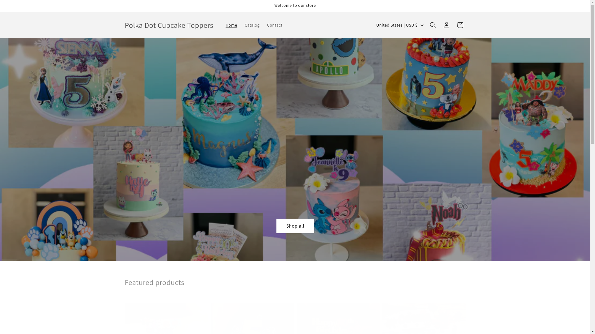 website screenshot of https://polkadotcupcaketoppers.com/