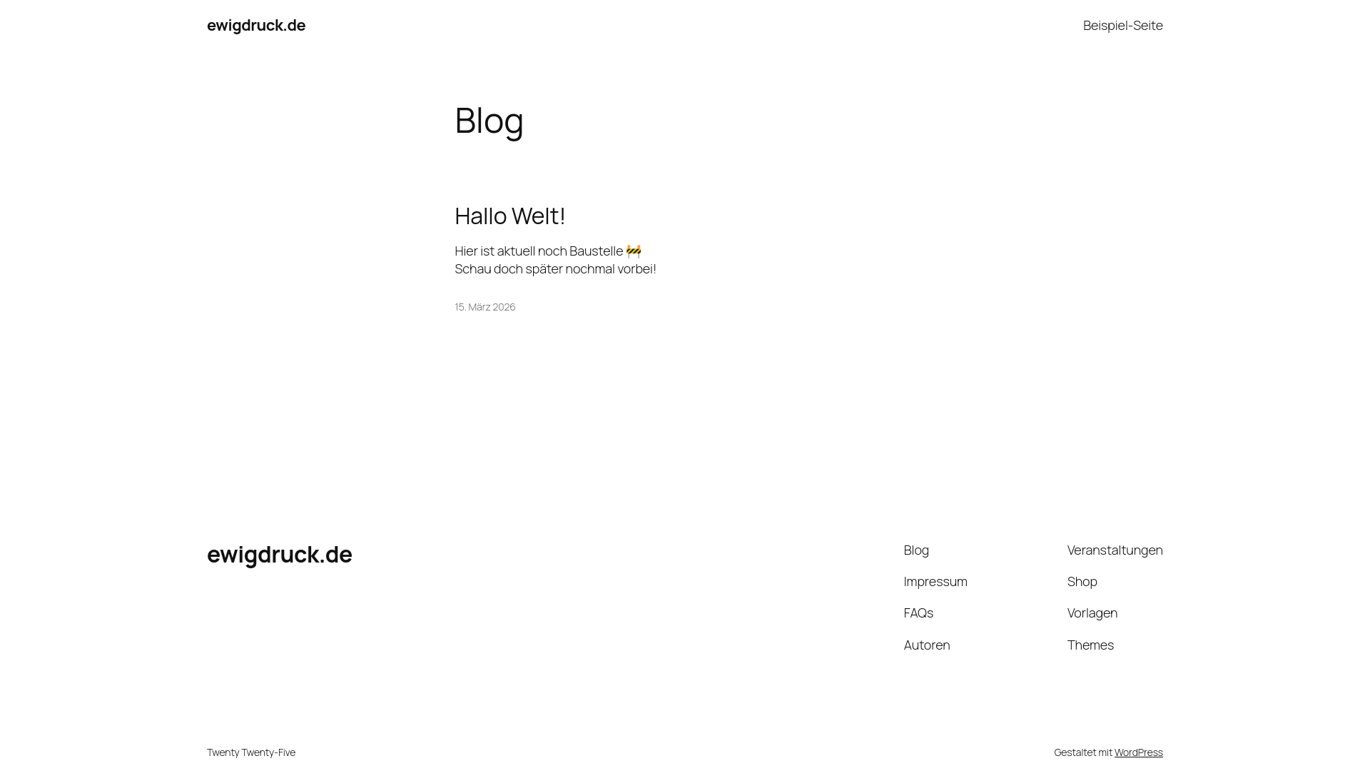 website screenshot of https://ewigdruck.de/