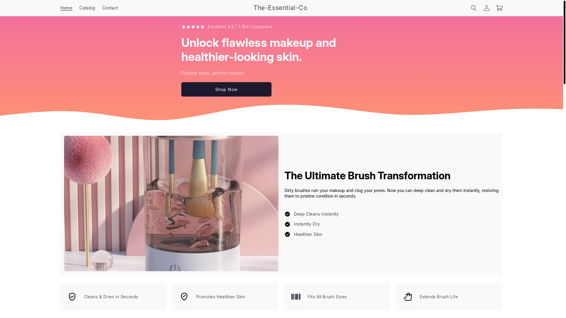 website screenshot of https://the-essential-co.com/