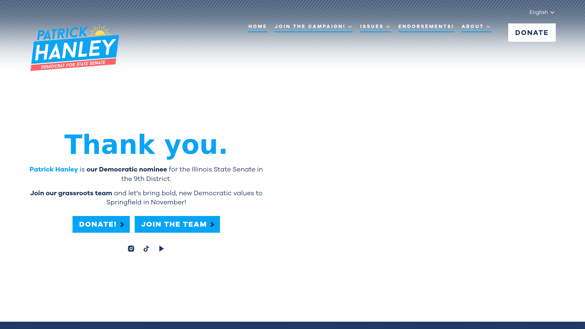 website screenshot of https://tomlallyforillinois.com/