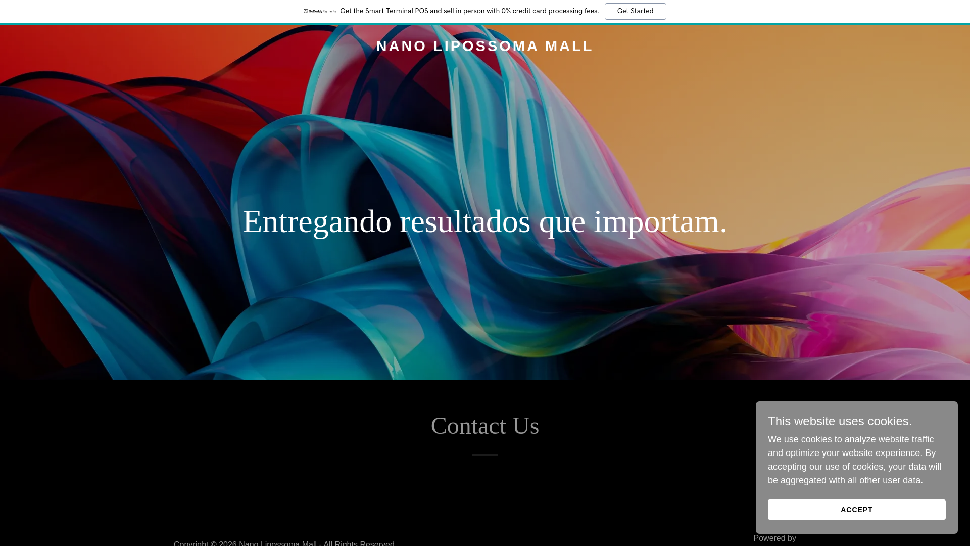 website screenshot of https://nanolipossomall.com.br/