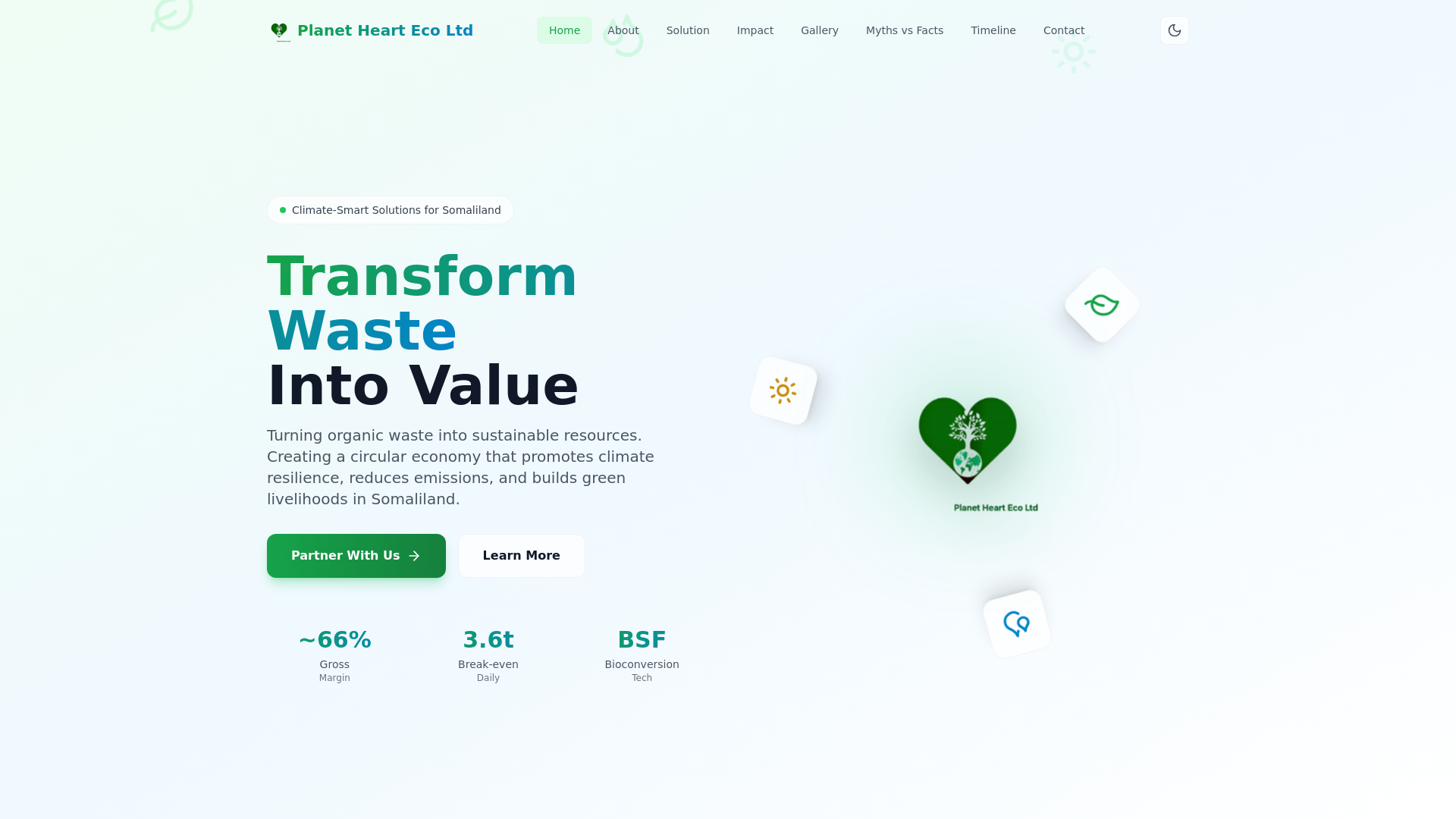 website screenshot of https://planethearteco.com/