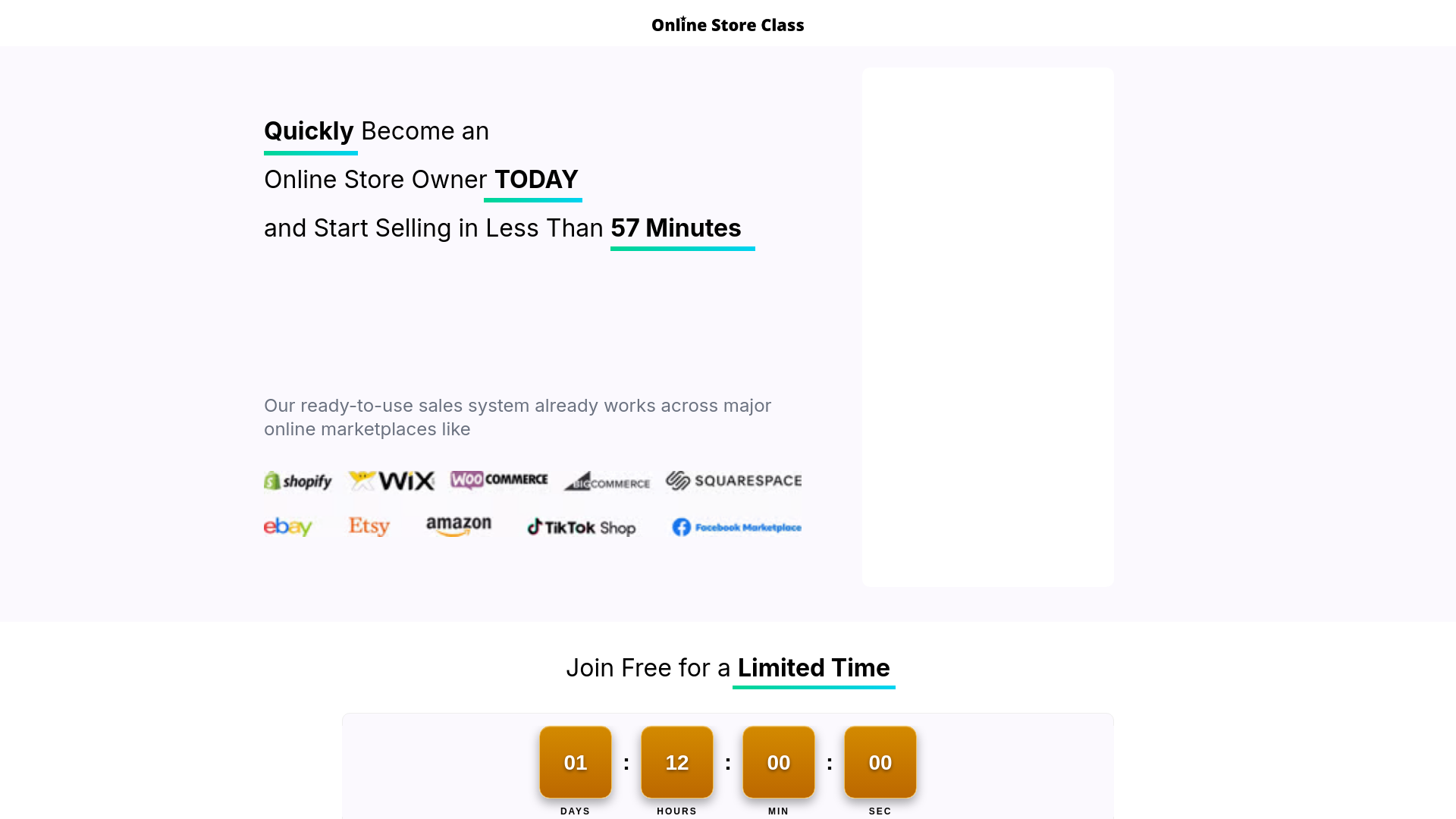 website screenshot of https://onlinestoreclass.com/