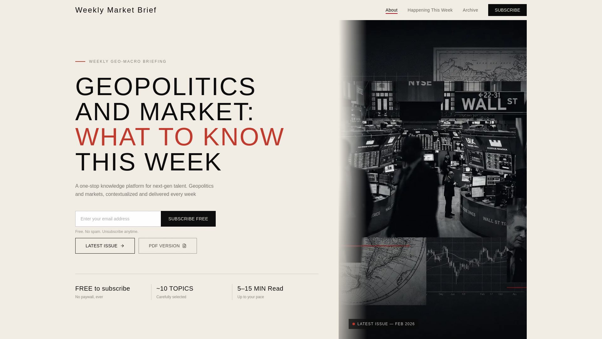 website screenshot of https://geomarketweekly.com/