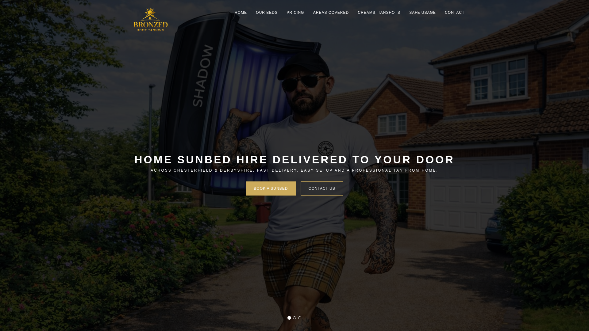 website screenshot of https://bronzedhometanning.co.uk