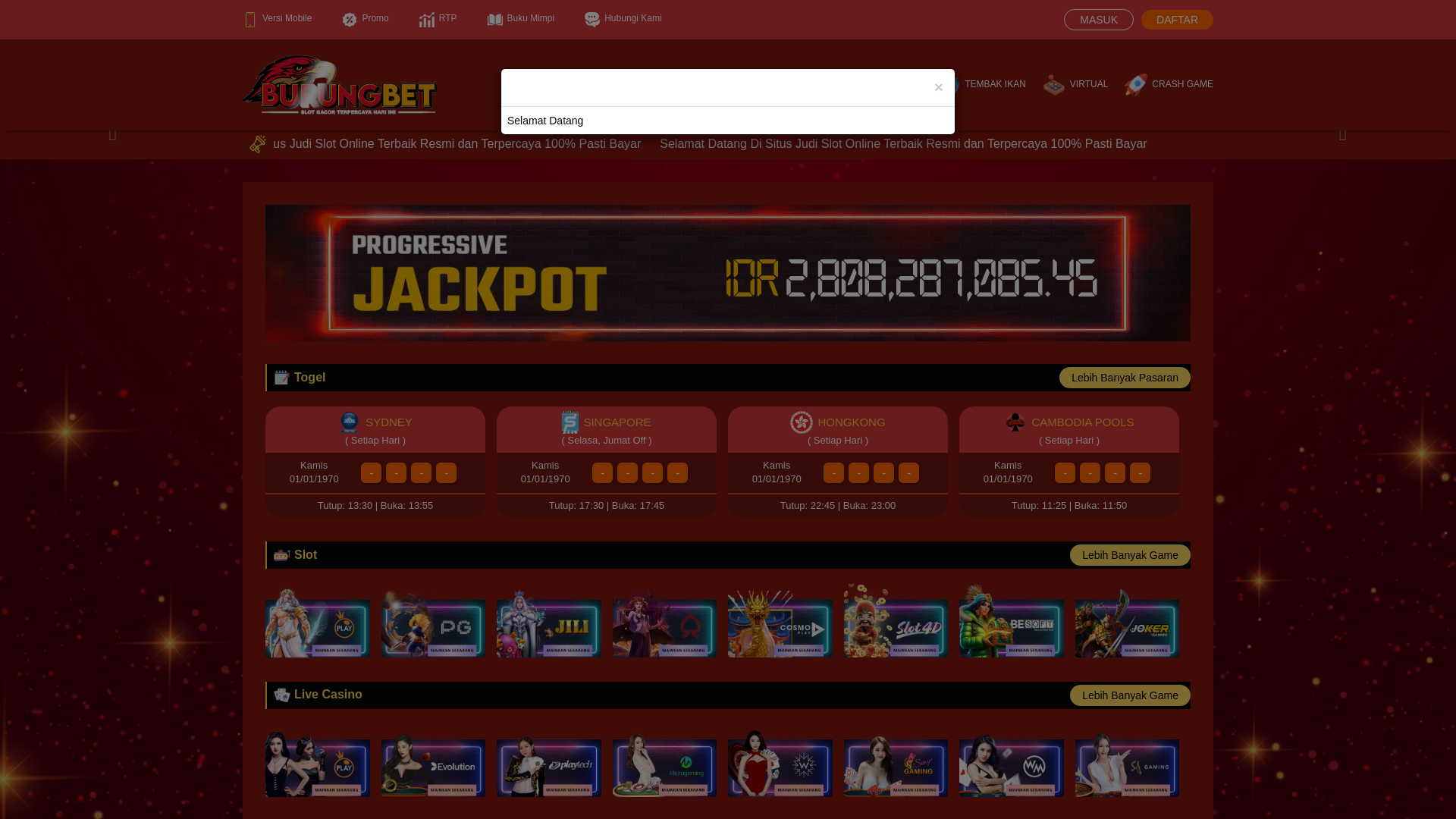 website screenshot of https://burungbet-official.com/